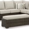 Signature Design By Ashley® Brook Ranch Set Of 3 Brown Outdoor Sofa Sectional/Bench With Cushion -Furniture Store 3d8be0bf f1bc 463b 9956 8ed78cb086d9