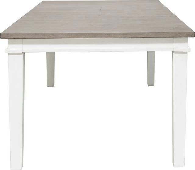 Benchcraft® Nollicott Whitewash/Light Gray Dining Extension Table 6 Benchcraft® Nollicott Whitewash/Light Gray Dining Extension Table - Image 4
