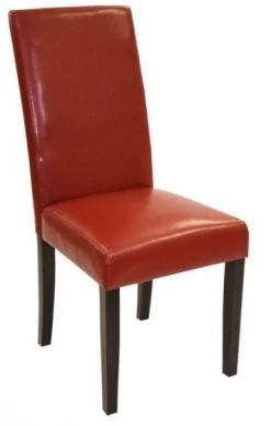 Armen Living MD-014 2-Piece Red Bonded Leather Dining Chairs