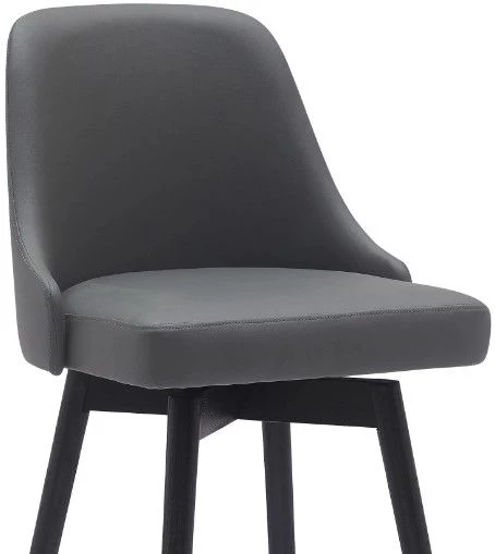 Armen Living Sicily Gray/Black Swivel Counter Stool 6 Armen Living Sicily Gray/Black Swivel Counter Stool - Image 4