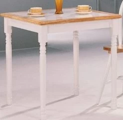 Coaster® Carlene Natural Brown/White Square Top Dining Table -Furniture Store 4191