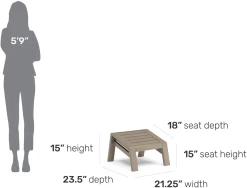 Homestyles® Sustain Gray Outdoor Ottoman -Furniture Store 41aaa692 7d1f 49f1 b1c1 e6430f6ad90d