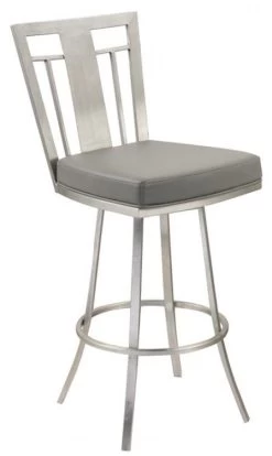 Armen Living Cleo Gray 26" Swivel Bar Stool