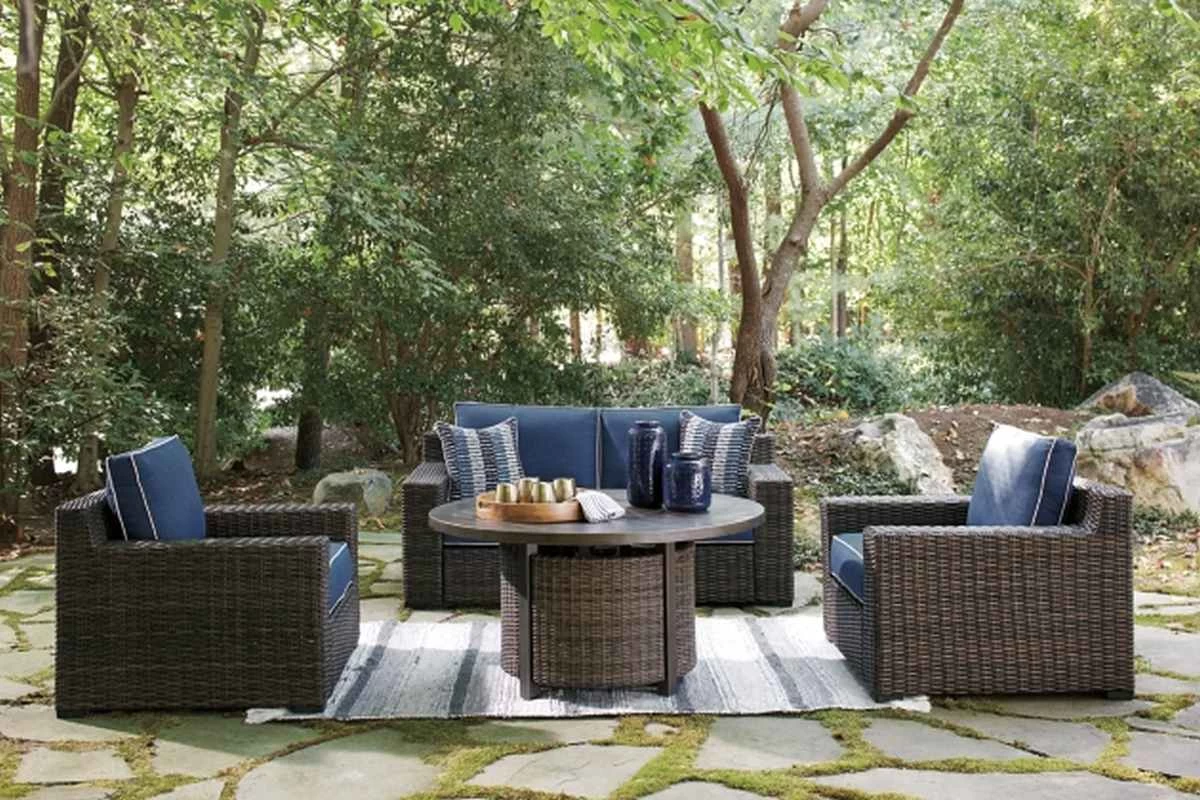 Signature Design By Ashley® Grasson Lane 4-Piece Brown/Blue Outdoor Seating Set 7 Signature Design By Ashley® Grasson Lane 4-Piece Brown/Blue Outdoor Seating Set - Image 5