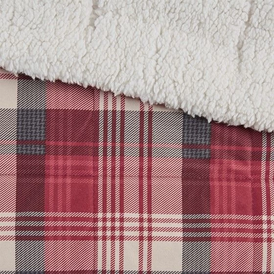 Olliix By Woolrich Tasha Red Oversized Softspun Down Alternative Throw 4 Olliix By Woolrich Tasha Red Oversized Softspun Down Alternative Throw - Image 2