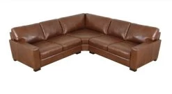 Soft Line 3pc Brown Leather Sectional