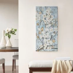 Olliix By Madison Park Luminous Bloom Blue Gold Foil Floral Hand Embellished Canvas Art -Furniture Store 4beec6ef a2dc 4871 b425 5cdb02d5dc75