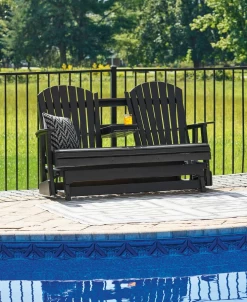 Signature Design By Ashley® Hyland Wave Black Outdoor Glider Loveseat -Furniture Store 4c77670f 4249 4d65 afbb d624e1a74356