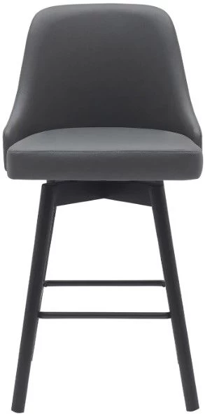 Armen Living Sicily Gray/Black Swivel Counter Stool 4 Armen Living Sicily Gray/Black Swivel Counter Stool - Image 2