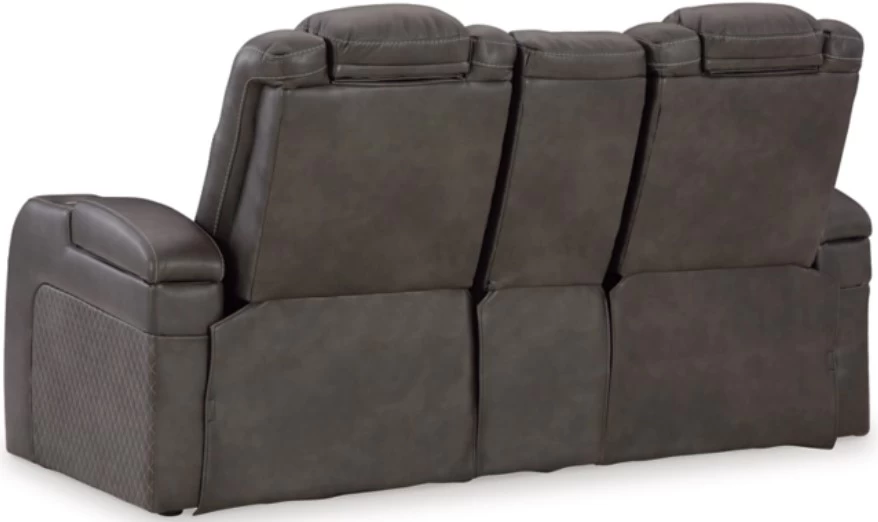 Signature Design By Ashley® Fyne-Dyme Shadow Power Reclining Loveseat With Console 7 Signature Design By Ashley® Fyne-Dyme Shadow Power Reclining Loveseat With Console - Image 5
