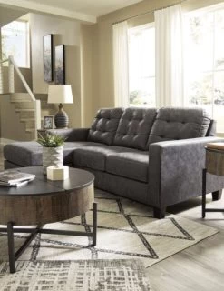 Benchcraft® Venaldi Gunmetal Sofa Chaise Queen Sleeper -Furniture Store 4f9c5411 cc13 47c1 9410 8385648158c9