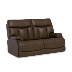 Flexsteel® Clive Brown Triple Power Reclining Loveseat