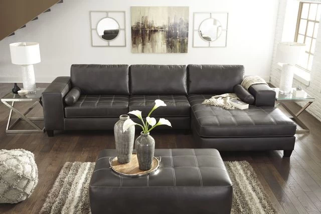 Signature Design By Ashley® Nokomis 2-Piece Charcoal Left-Arm Facing Sectional With Chaise 6 Signature Design By Ashley® Nokomis 2-Piece Charcoal Left-Arm Facing Sectional With Chaise - Image 4