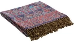 Surya Boteh Navy/Bright Red 50"x60" Throw Blanket -Furniture Store 529fe886 cd04 422b 8d68 9bae7ba87acc