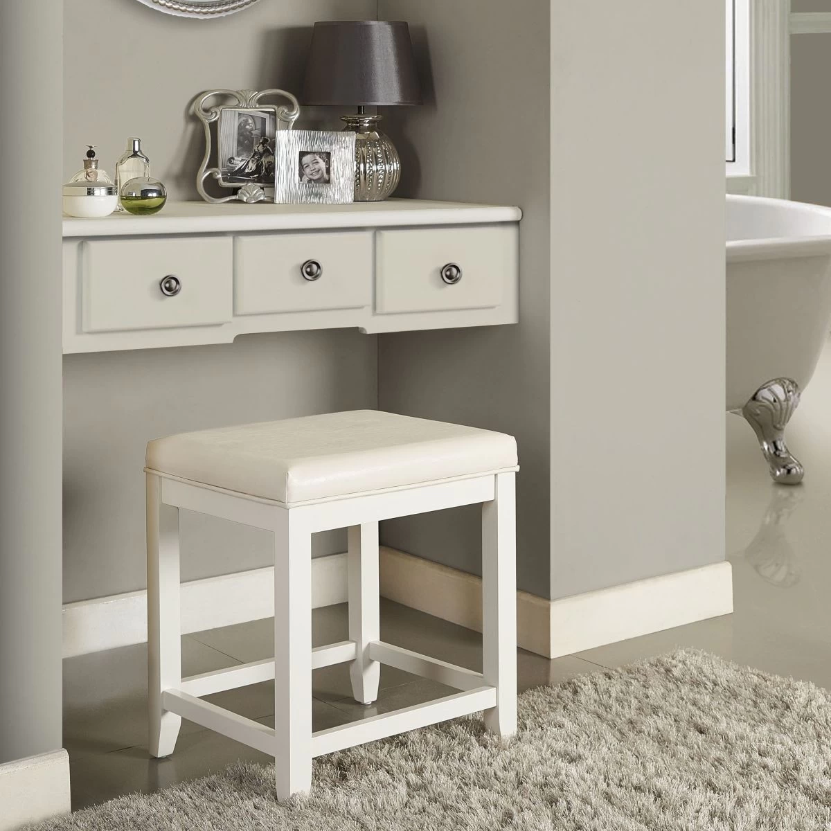 Crosley Furniture® Vista White Vanity Stool 7 Crosley Furniture® Vista White Vanity Stool - Image 5