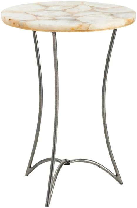 Crestview Collection Bengal Manor Harlow Cream Agate Top Accent Table With Silver Base 3 Crestview Collection Bengal Manor Harlow Cream Agate Top Accent Table With Silver Base