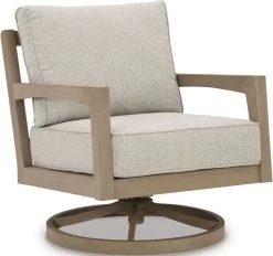 Signature Design By Ashley® Hallow Creek Driftwood Outdoor Swivel Lounge With Cushion