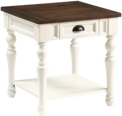 Steve Silver Co. Joanna Mocha End Table With Ivory Base