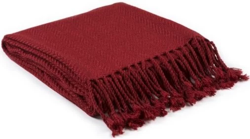 Surya Turner Bright Red 50"x60" Throw Blanket 4 Surya Turner Bright Red 50"x60" Throw Blanket - Image 2