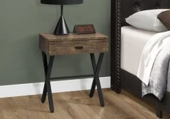 Monarch Specialties Accent Table, Side, End, Nightstand, Lamp, Storage Drawer, Living Room, Bedroom, Metal, Laminate, Brown, Black, Contemporary, Modern -Furniture Store 5e1c661c e2dd 4b7f 8fa0 f71ff0dcc8f3