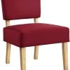 Monarch Specialties Accent Chair, Armless, Living Room, Bedroom, Fabric, Wood Legs, Red, Natural, Transitional -Furniture Store 5fef4769 e20f 4c77 b043 e66fb37a4dd2