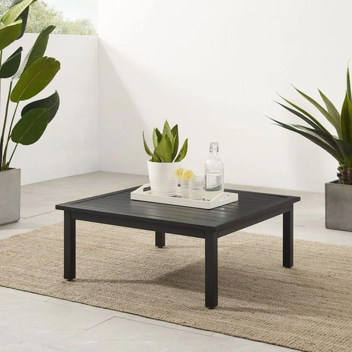 Crosley Furniture® Clark Matte Black Outdoor Coffee Table 7 Crosley Furniture® Clark Matte Black Outdoor Coffee Table - Image 5