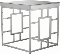 Coaster® Dafina Chrome Geometric Frame Square End Table -Furniture Store 618da105 6013 45b7 8a27 63e29e21713e