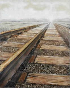 Crestview Collection Rail Way Brown Wall Art
