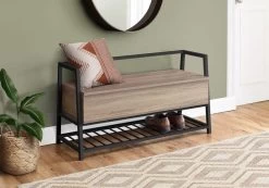 Monarch Specialties Bench, Entryway, Hallway, Storage, 42" Rectangular, Metal, Laminate, Brown, Black, Contemporary, Modern 10 Monarch Specialties Bench, Entryway, Hallway, Storage, 42" Rectangular, Metal, Laminate, Brown, Black, Contemporary, Modern -Furniture Store 6304a68f 4fea 47d6 bd6a 8d9213e9e97e