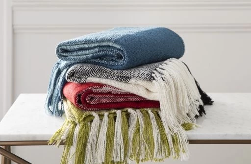 Surya Bufflonne Dark Red 50"x60" Throw Blanket 6 Surya Bufflonne Dark Red 50"x60" Throw Blanket - Image 4