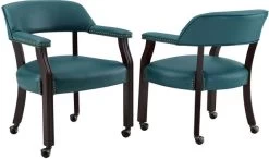 Steve Silver Co. Tournament Teal Arm Chair With Casters -Furniture Store 649d0c82 0165 4f39 bd94 913e7ff11683