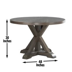 Steve Silver Co. Molly Washed Grey Oak 48" Round Dining Table -Furniture Store 6537ffc2 9cee 4d80 8f2a 1078890b4d32
