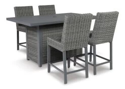 Signature Design By Ashley® Palazzo 5-Piece Gray Counter Height Outdoor Dining Set