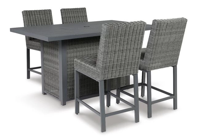 Signature Design By Ashley® Palazzo 5-Piece Gray Counter Height Outdoor Dining Set 3 Signature Design By Ashley® Palazzo 5-Piece Gray Counter Height Outdoor Dining Set