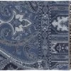 Surya Boteh Dark Blue 50"x60" Throw Blanket