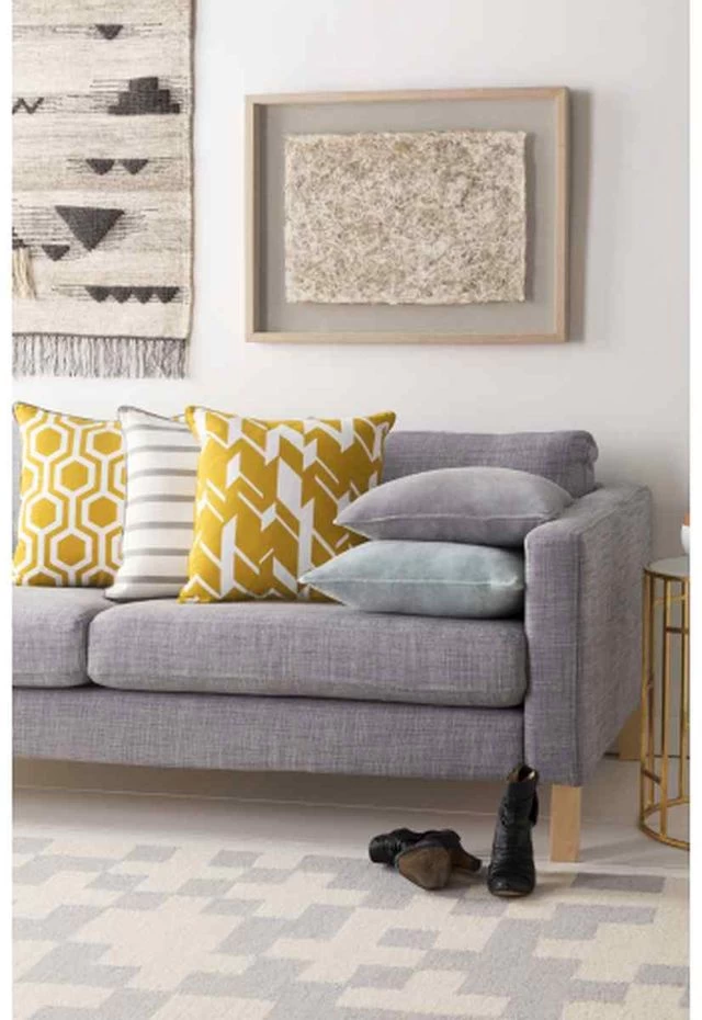 Surya Safflower Sea Foam 18"x18" Pillow Shell 4 Surya Safflower Sea Foam 18"x18" Pillow Shell - Image 2