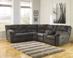 Signature Design By Ashley® Tambo 2-Piece Pewter Reclining Sectional -Furniture Store 68fcf328 f3d7 45e3 9269 c1211a147417