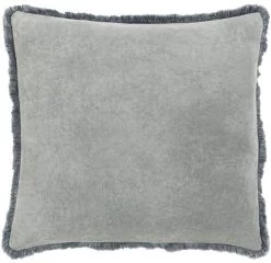Surya Washed Cotton Velvet Medium Gray 18"x18" Pillow Shell