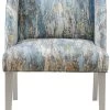 Olliix By Madison Park Delilah Grey/Blue Wingback Accent Lounge Chair