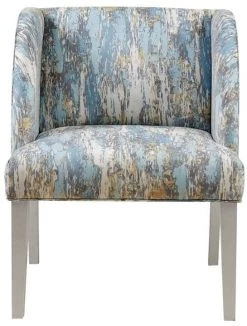 Olliix By Madison Park Delilah Grey/Blue Wingback Accent Lounge Chair