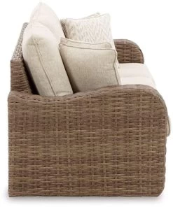 Signature Design By Ashley® Sandy Bloom Beige Outdoor Sofa With Cushion -Furniture Store 6e5ae823 9145 46c5 ab52 8b9d9bc21a05