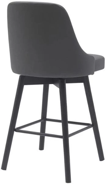 Armen Living Sicily Gray/Black Swivel Counter Stool 5 Armen Living Sicily Gray/Black Swivel Counter Stool - Image 3