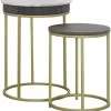 Coast2Coast Home™ Cameron Park 2-Piece Gold/Nolan Grey Nesting End Table Set -Furniture Store 6f827ed3 5d26 457b b706 ce9acccfc996