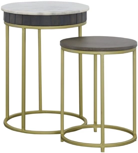 Coast2Coast Home™ Cameron Park 2-Piece Gold/Nolan Grey Nesting End Table Set 3 Coast2Coast Home™ Cameron Park 2-Piece Gold/Nolan Grey Nesting End Table Set