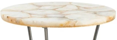 Crestview Collection Bengal Manor Harlow Cream Agate Top Accent Table With Silver Base 4 Crestview Collection Bengal Manor Harlow Cream Agate Top Accent Table With Silver Base - Image 2