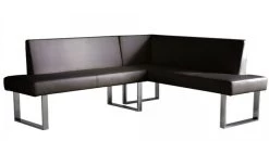 Armen Living Amanda Black Corner Sofa
