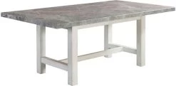 Steve Silver Co. Canova Gray Marble Top 78" Dining Table With Cathedral White Base