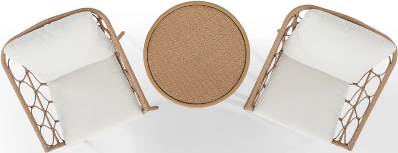 Crosley Furniture® Juniper 3-Piece Creme/Natural Outdoor Wicker Bistro Set 7 Crosley Furniture® Juniper 3-Piece Creme/Natural Outdoor Wicker Bistro Set - Image 5
