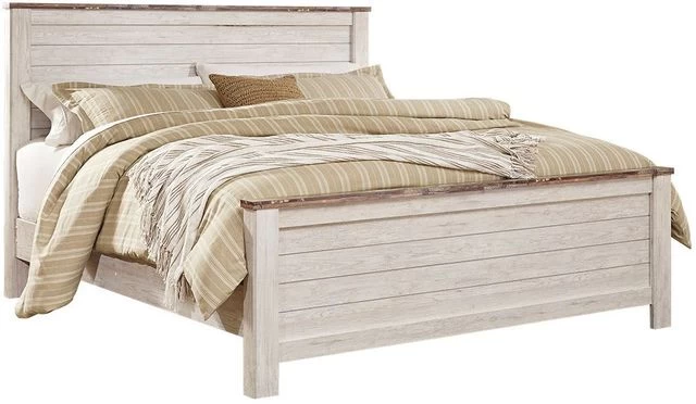 Signature Design By Ashley® Willowton 3pc Whitewash King Panel Bedroom Set P33488354 4 Signature Design By Ashley® Willowton 3pc Whitewash King Panel Bedroom Set P33488354 - Image 2