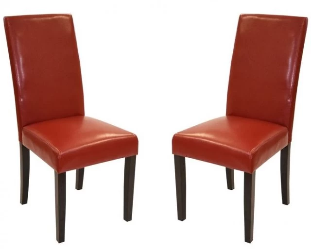 Armen Living MD-014 2-Piece Red Bonded Leather Dining Chairs 4 Armen Living MD-014 2-Piece Red Bonded Leather Dining Chairs - Image 2